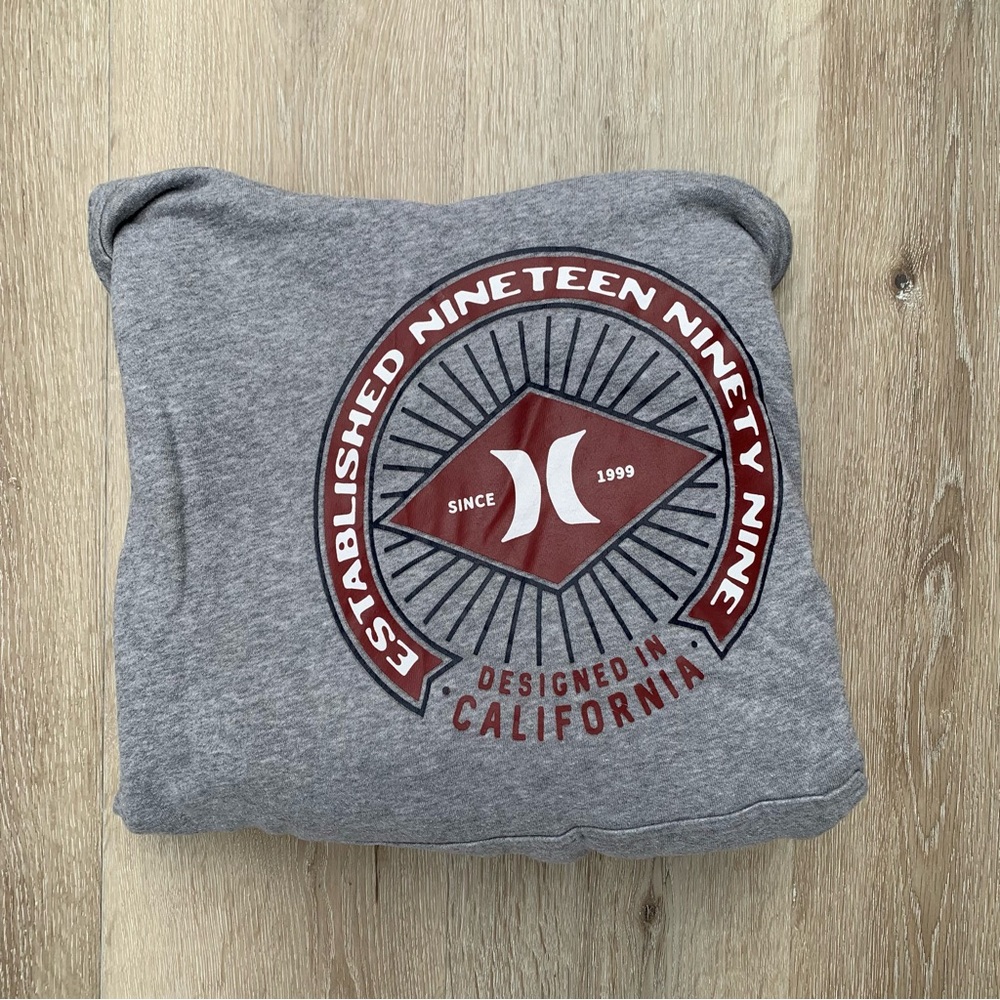 Hurley Gray Sweatshirt with Red Graphic